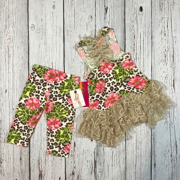 NWT Kate Mack printed crop legging and tunic tank - Picture 2 of 3